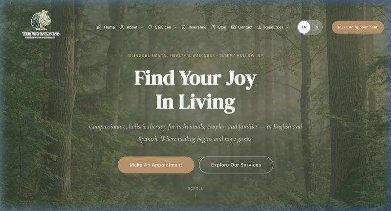 The Joy In Living — Bilingual Therapy Website